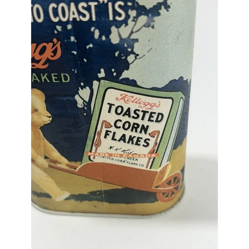 1984 Kellogg's Corn Flakes The Original‎ And Best Tin Made England Kong Vintage